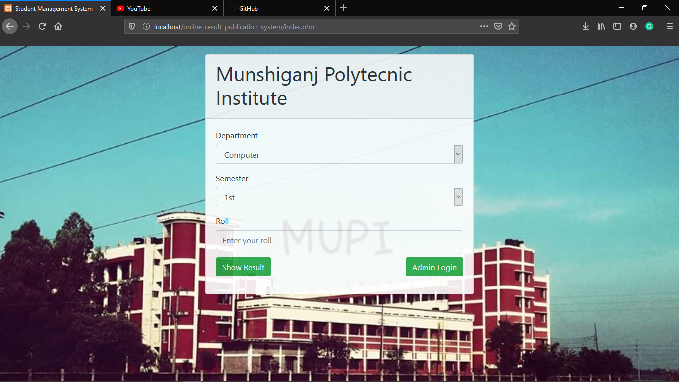 Result Management System